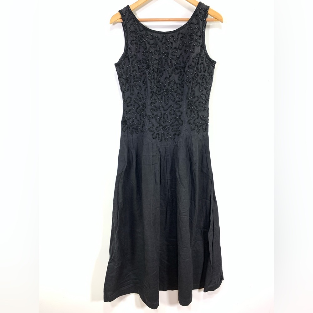Vintage whimsigoth beaded corset midi dress size 8